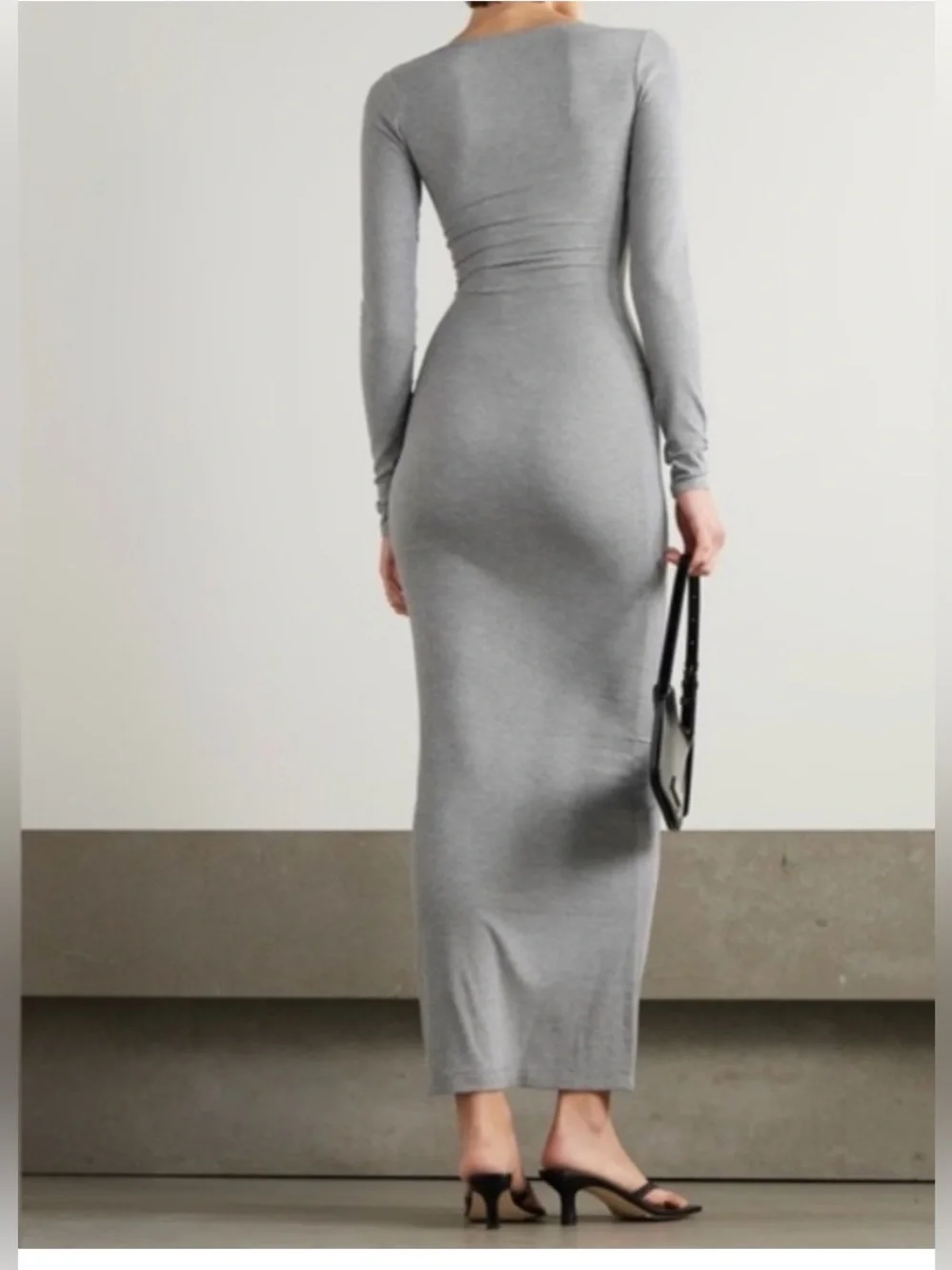 NWT Long Sleeve Maxi Dress in Gray, Size M.